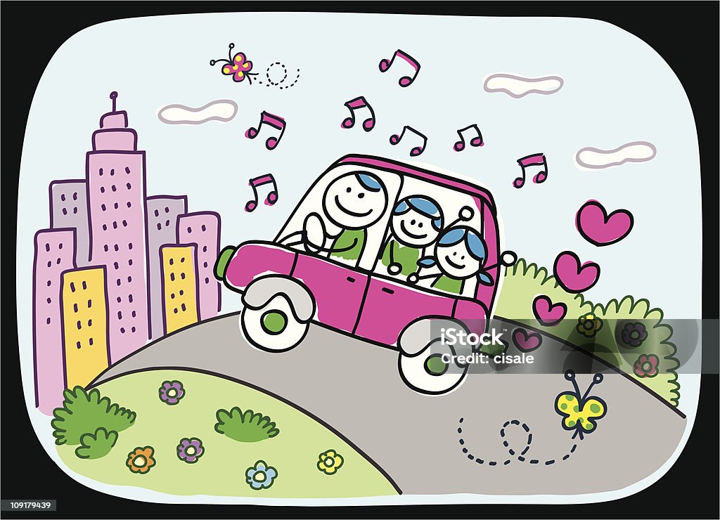 Green Hybrid Car Family And Cityview Cartoon Stock Illustration - Download  Image Now - Child, Drawing - Art Product, Offspring - iStock