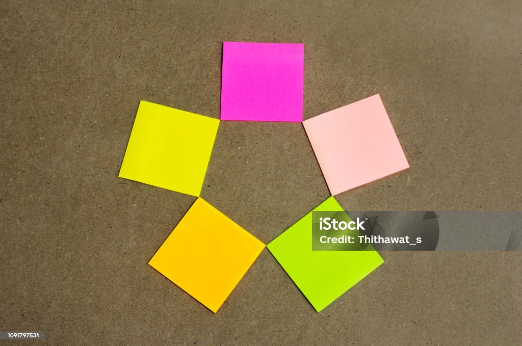 Sticky Note Advertisement Colorful Blank Sticky Note Or Empty Post Notes Advertisement Top View ...
