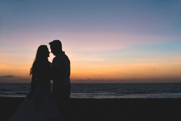 istock Honeymoon on the beach at sunset 1091804300