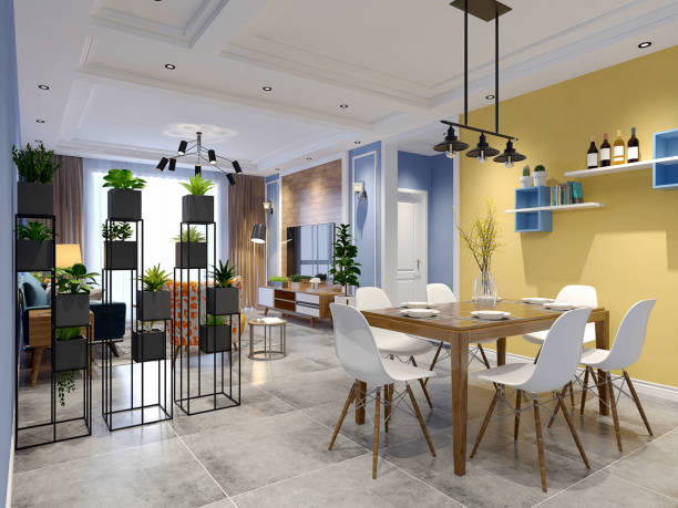 istock 3d render of modern home interior and dining space 1091804752