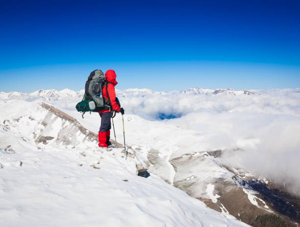 istock A man in mountain day winter. Unique 1091809514