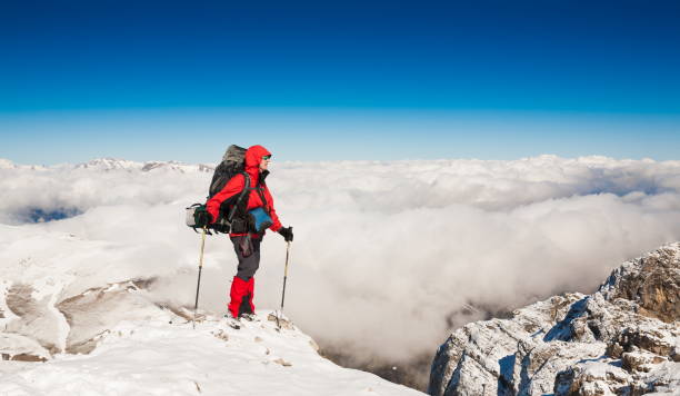 istock A man in mountain day winter. Unique 1091809598