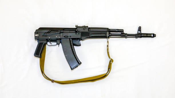 istock Kalashnikov AK-74 with folding butt, close-up 1091809616
