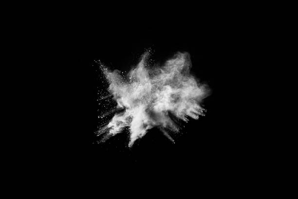 istock White powder explosion on black background. Colored cloud. Colorful dust explode. Paint Holi. 1091811182