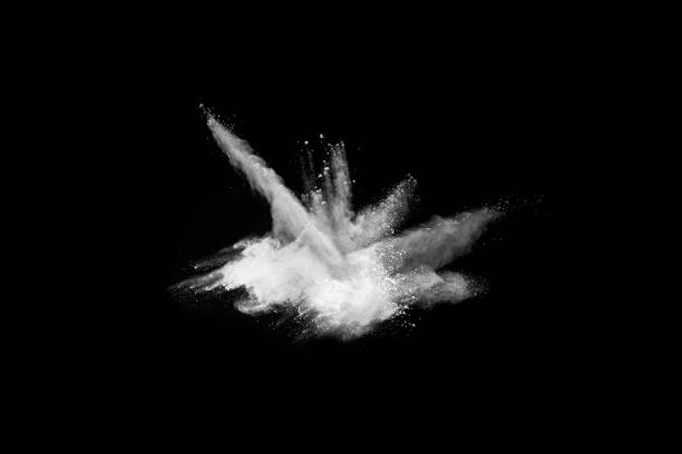 istock White powder explosion on black background. Colored cloud. Colorful dust explode. Paint Holi. 1091811196