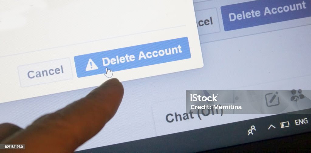 Delete Facebook Account delete facebook account Social Media Stock Photo