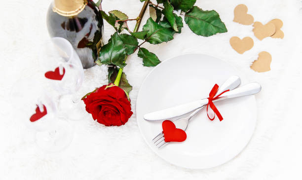 istock Valentine's Day. Beautiful background greeting card with a rose. Selective focus. 1091815822