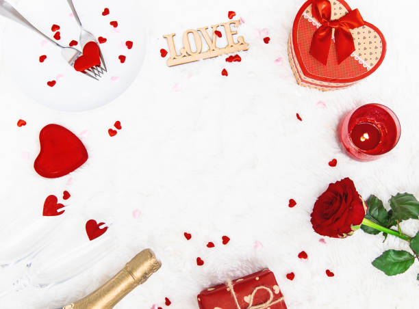 istock Valentine's Day. Beautiful background greeting card with a rose. Selective focus. 1091815944