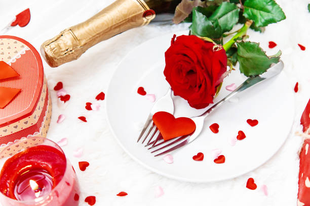 istock Valentine's Day. Beautiful background greeting card with a rose. Selective focus. 1091816016