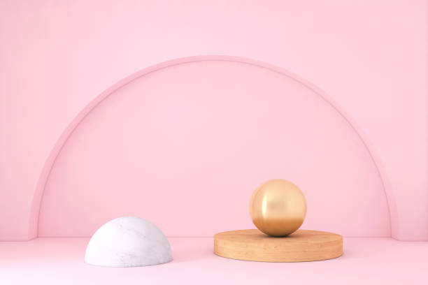 istock Abstract geometric stage like setup, with vivid colors. Copy space background 1091818930
