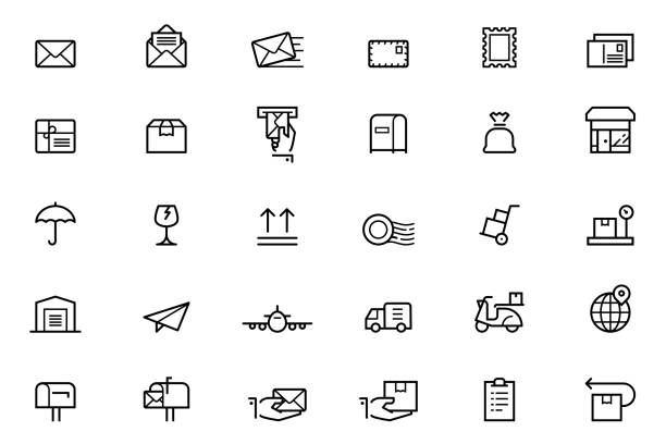 Mail icons Mail icons post office stock illustrations
