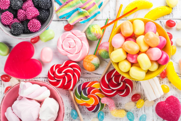 istock Candies, lollipops, jelly worms 1091828570
