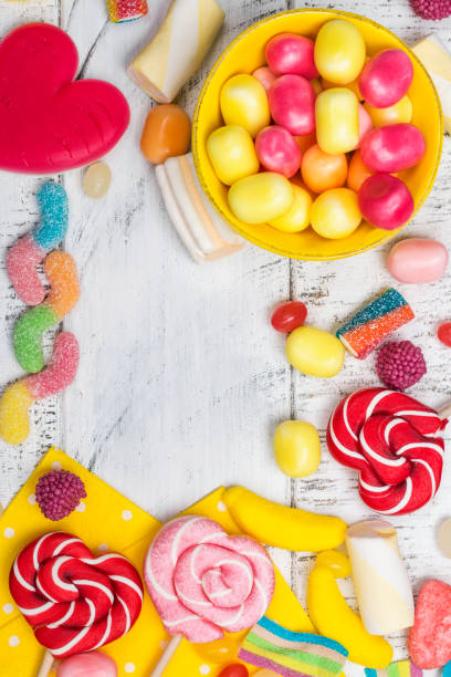 istock Candies, lollipops, jelly worms 1091828582