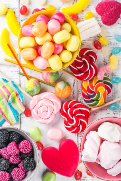 istock Candies, lollipops, jelly worms 1091828662