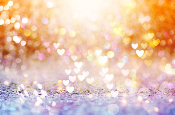 istock Beautiful shiny hearts and abstract lights 1091832786
