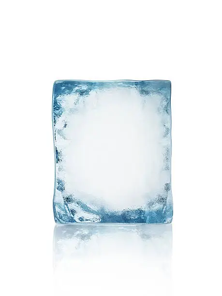 Photo of Ice block isolated on white