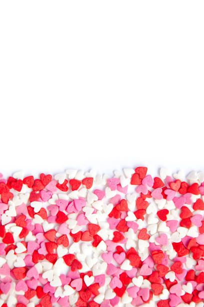 istock white background and many sugar red,pink hearts 1091836582