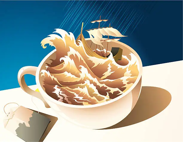 Vector illustration of Storm in a teacup