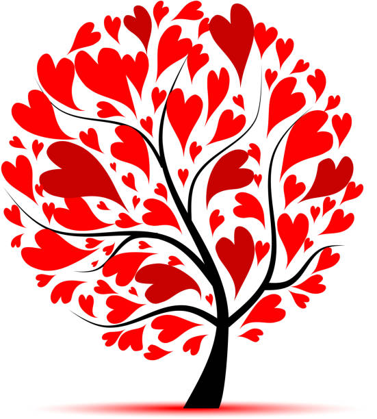 illustrations, cliparts, dessins animés et icônes de arbre de la saint-valentin pour votre conception, coeur de feuilles - ornate swirl heart shape beautiful