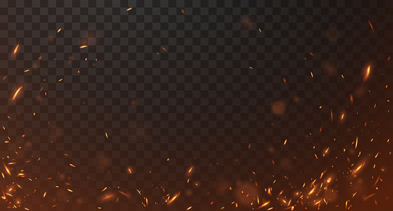 Fire sparks background in vector