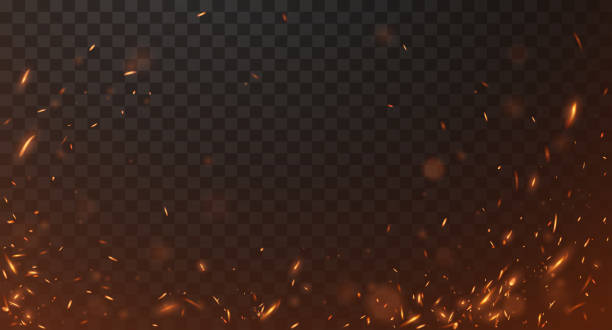 Fire sparks background Fire sparks background in vector photographic effects stock illustrations