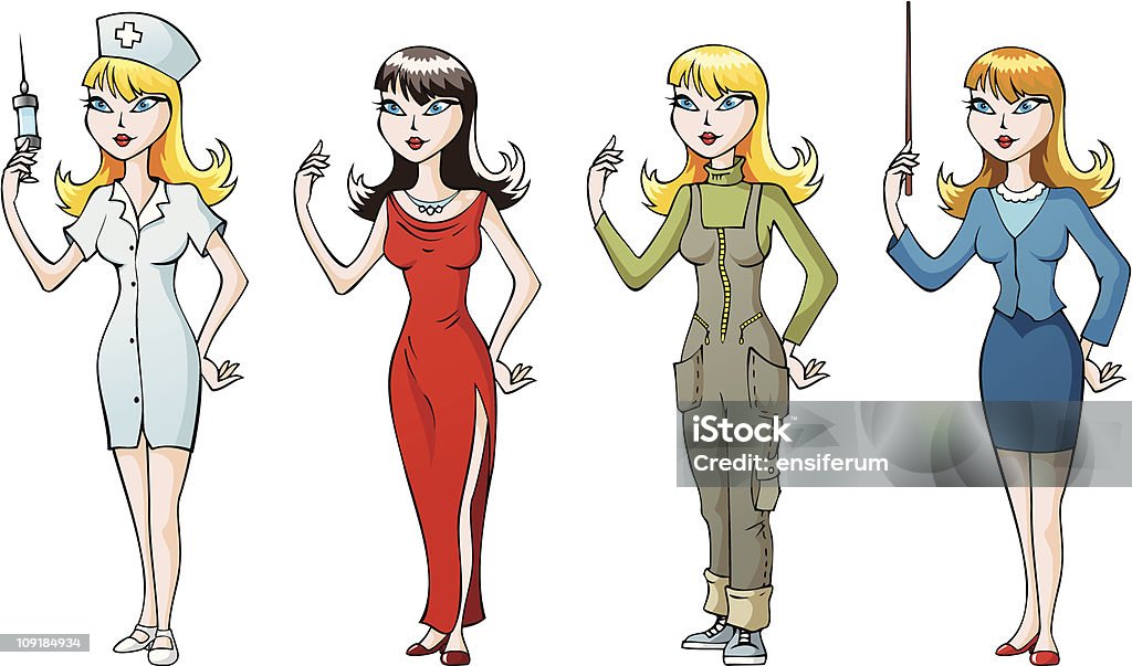 Femmes d'affaires-professionnels - clipart vectoriel de Adolescent libre de droits