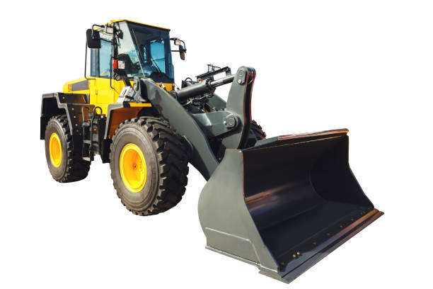 istock Excavator loader and bucket with clipping path isolated over white background 1091852150