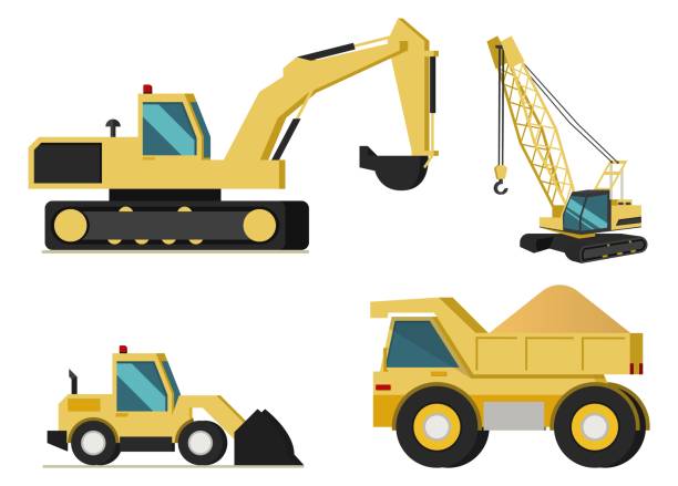 build_banner_concept_in_cartoon_style [d¿μð3/4ð±ñð°d· 3/4ð²ð°d1/2ð1/2ñð¹] - crane mobile crane derrick crane construction vehicle stock illustrations