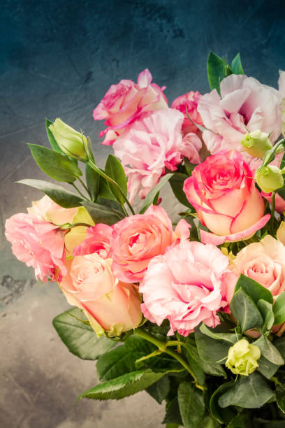 istock fresh rose flowers on gray 1091863438