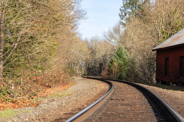 istock Railway track at Aurora Street in Oregon 1091866104