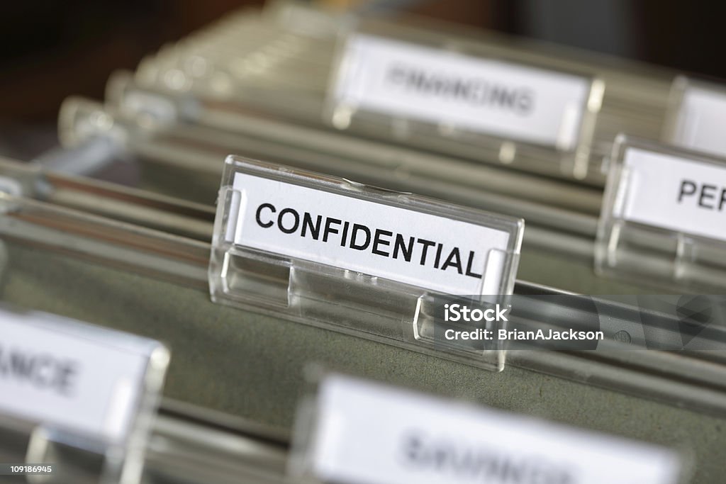 file confidenziale - Foto stock royalty-free di Privacy