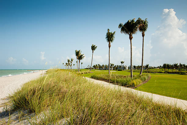 Sanibel Beach and Golf, Florida Sanibel island beach and golf course in Florida sanibel island stock pictures, royalty-free photos & images