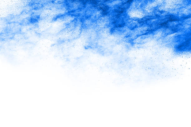 istock Blue powder explosion on white background. Colored cloud. Colorful dust explode. Paint Holi. 1091879954