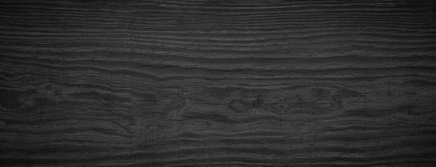 Black wooden texture. Top view. Copy space stock photo