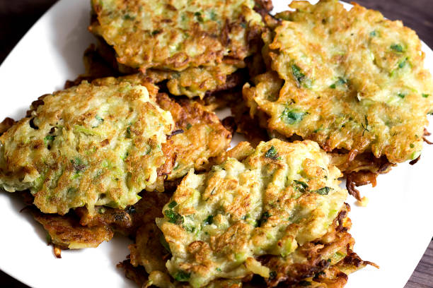 istock Zucchini pancakes with herbs 1091885618