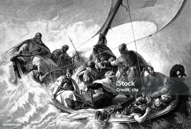 Sea Voyage From Charlemagne Stock Illustration - Download Image Now - Charlemagne - Emperor, 19th Century, 2019