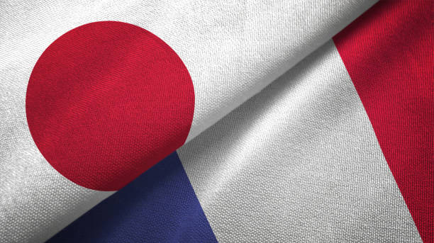 istock France and Japan two flags together realations textile cloth fabric texture 1091904394