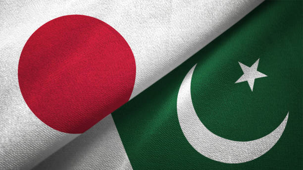istock Pakistan and Japan two flags together realations textile cloth fabric texture 1091904552