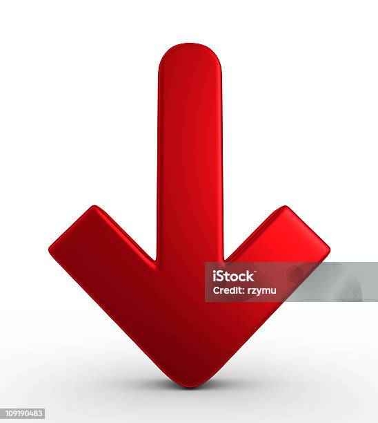 Red Arrow Stock Photo - Download Image Now - Moving Down, Arrow Symbol, Red