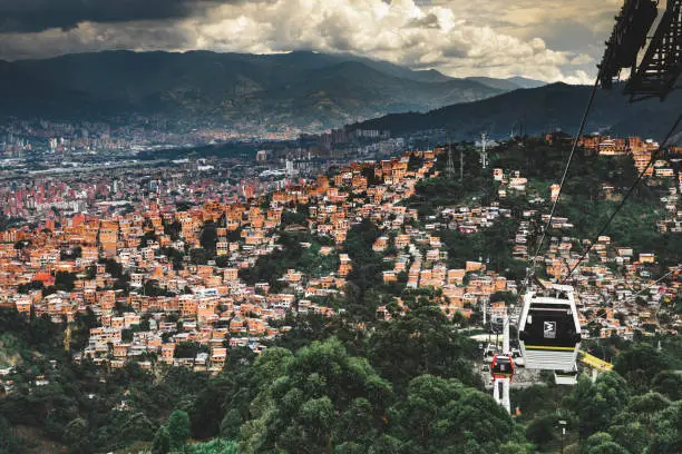 Lookout point from the metro cable over Medellín, Colombia