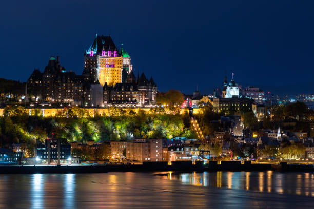 istock Frontenac Castle in Old Quebec City at Night, Quebec, Canada 1091922398