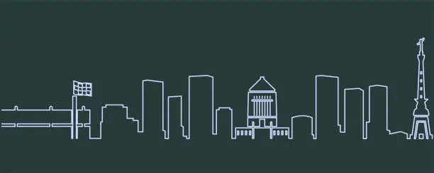 Vector illustration of Indianapolis Single Line Skyline