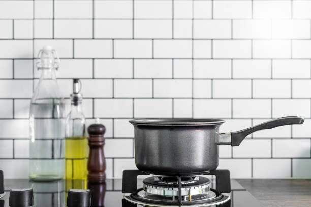 istock Kitchen pot on gas stove in the kitchen 1091936336
