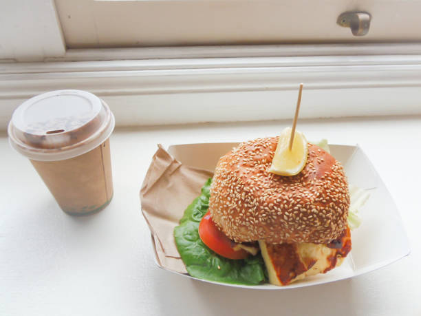 istock hamburger and coffee organic style 1091940248
