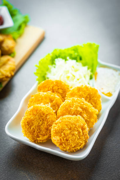 istock Deep fried shrimp cake or ball with vegetable 1091996756