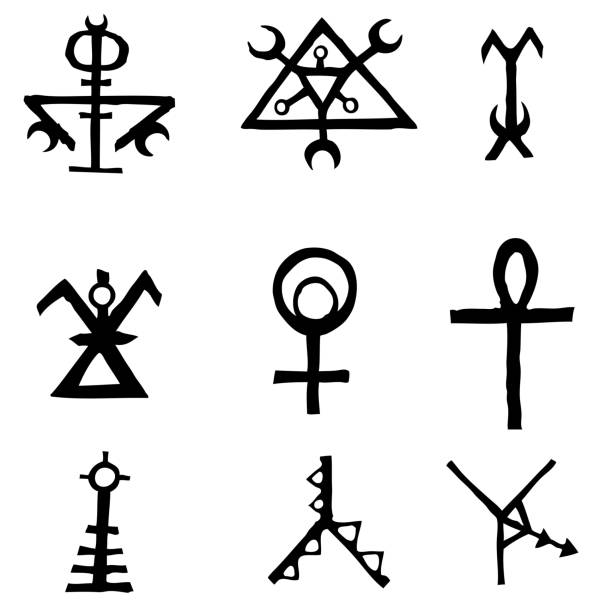 istock Futhark Norse island and Viking symbol set. Imaginary magic letters in hand drawing and writing symbols. Inspired by ancient Iceland and ethnic Norse Viking. Vector 1092004754