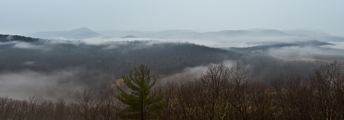 Mountian Ridge Park Mist Fog Skyline Drive Hike Camping