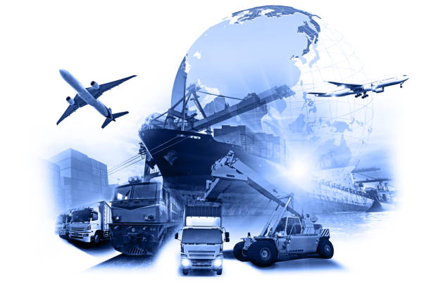 istock Business Logistics and transportation concept of Container Cargo ship and Cargo plane with working crane bridge in shipyard at sunrise, logistic import export and transport industry background 1092007570
