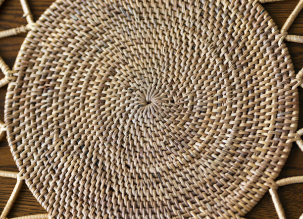 istock Close up of woven rattan table mat 1092023814