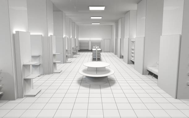 istock shop, mall, shopping mall, interior visualization, 3D illustration 1092036960